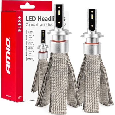LED žiarovky hlavného svietenia FLEX+ H7 canbus 6000K 12V 24V -03659 AMiO 03659/01083