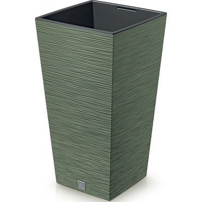 Prosperplast Květináč FURU SQUARE 26,5 cm zemitě zelený