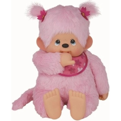 Monchhichi Mončiči dievča ružové s podbradníkom XL 80 cm