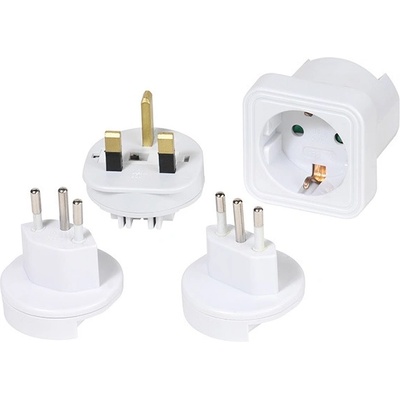 Vivanco Комплект преходници Vivanco - 36217, Шуко/UK, Swiss, Italy, бял (36217)