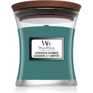 WoodWick Evergreen Cashmere ароматна свещ с дървен фитил 85 гр