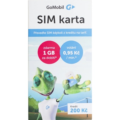 GOMOBIL PŘEDPLACENKA - kredit 200,- Kč