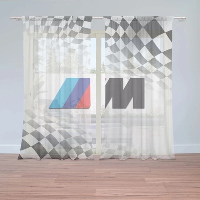 Sablio Záclony MPERFORMANCE Šachovnica: 2ks 150x250cm