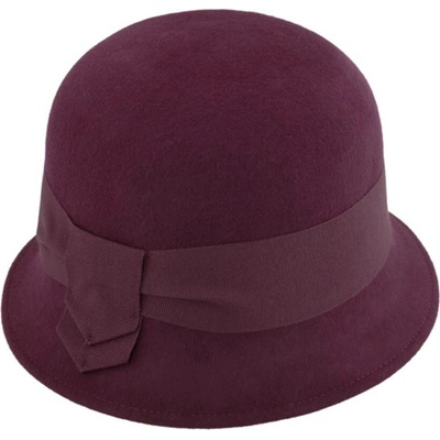 Fiebig Headwear since 1903 Dámský plstěný Velvet klobouček Cloche bordo
