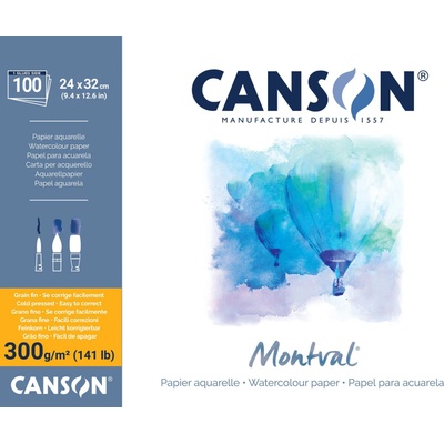 Canson Pad Montval Cold Pressed Скицник 100 32 x 24 cm 300 g Natural White (C200006651)