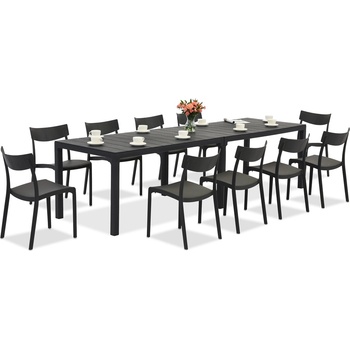 BICA King Double/Provence антрацит комплект градински мебели за 10 души Bica (BC439ANT-10xBC308ANT)