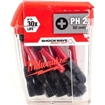 Sada bitov Milwaukee Shockwave PH2 50 mm 10 ks