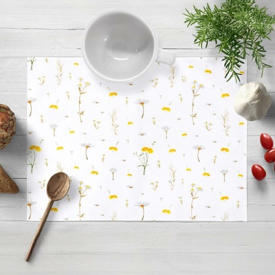 Biante bavlna prostírání Sandra SA-497 Žluté bylinky na bílém 35x45cm