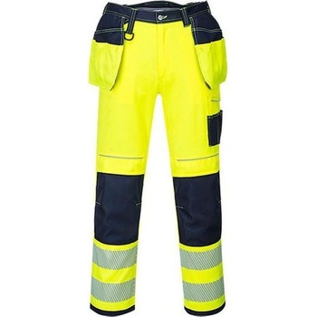Portwest T501 PW3 Hi Vis Pracovné nohavice modrá žltá