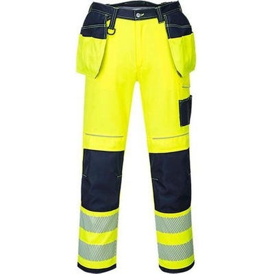 Portwest T501 PW3 Hi Vis Pracovné nohavice modrá žltá