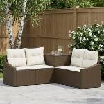 vidaXL Комплект дивани 5 бр. Кафяв и кремаво бял 178, 5 x 178, 5 x 85 см (3447814)