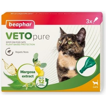 Beaphar VETOpure Flea Spot-On - капки против бълхи за котки - 3 пипети