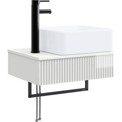 vidaXL Мивка за измиване, монтирана на стена Бял гланц 53 x 35 x 39 см (890212)