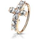 Šperky4U piercing do nosu kroužek s křížkem N0120-RDC