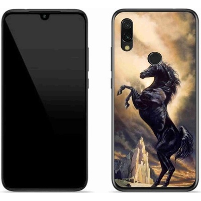Pouzdro mmCase gelové Xiaomi Redmi 7 - černý kreslený kůň