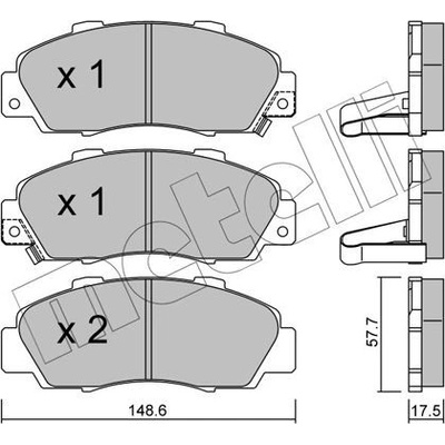Sada brzdových destiček, kotoučová brzda METELLI 22-0298-0
