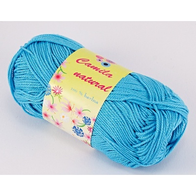 Priadza Camila natural - tyrkysovo modrá - číslo farby 124