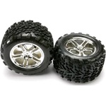 Traxxas колело 3.8", джанта Split Spoke H14 сребърна, гума Talon (чифт)