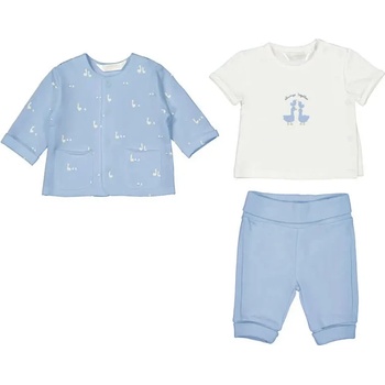 Mayoral Суичър в синьо, бяла тениска и син спортен панталон за новородено бебе Mayoral