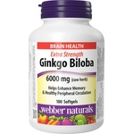 Webber Naturals Памет и концентрация - Гинко билоба, 120 mg x 180 софтгел капсули (3928 WN)