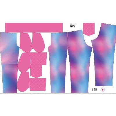Takoy Panel se střihem rozšířené softshellové kalhoty pastelový gradient 128 - Jarní softshell