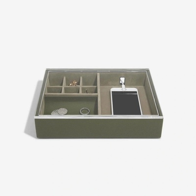 Stackers pánský organizér na prsteny mobil Valet & Acrylic Lid zelená 74571