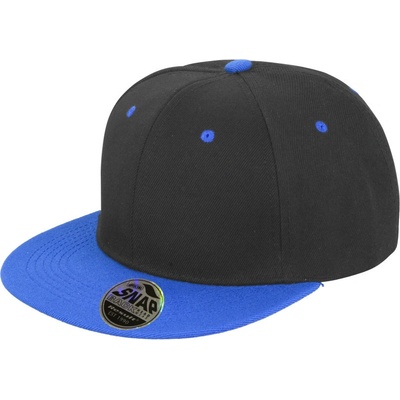 Result Headwear RC 082X s plochým kšiltem 6 panelová COT28082Xr3999-black/azure Černá/azurová