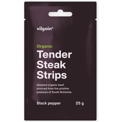 Vilgain Sušené steakové prúžky BIO čierne korenie 25 g