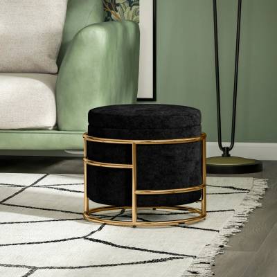 HOMCOM Taburet s úložným prostorem 42 x 42 x 39 cm | černý