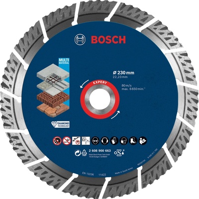 Bosch Diamantový deliaci kotúč EXPERT MultiMaterial 230 × 22,23 × 2,4 × 15 mm 2.608.900.663 2.608.900.663