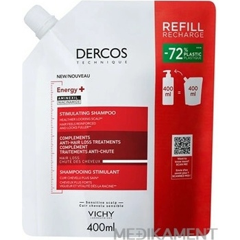 VICHY DERCOS ENERGY+ STIMULATING SHAMPOO stimulujúci šampón náhradná náplň 400 ml