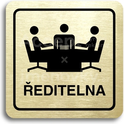 ACCEPT Piktogram ředitelna - zlatá tabulka - černý tisk