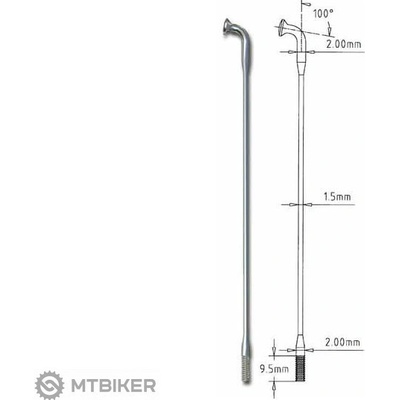 Sapim Laser špic, strieborná 277 mm