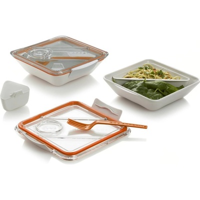 Lunch box BLACK+BLUM Appetit, 880ml, biely/oranžový BA003