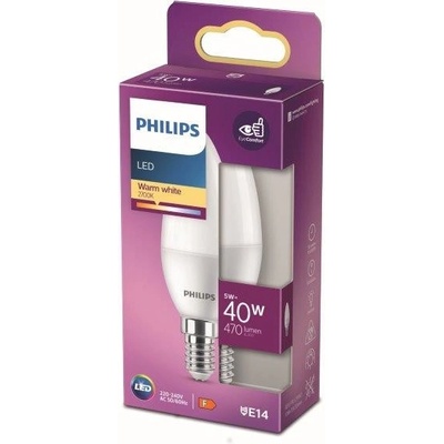 Philips sviečka, 5,5W, E14, teplá biela 8719514309364
