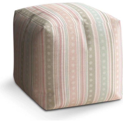 Sablio Taburet Cube Tečky a pruhy - 60x60x60 cm