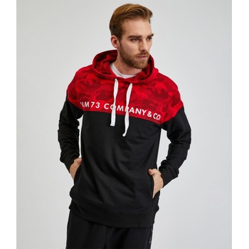 SAM 73 Червено-черна мъжка блуза с качулка SAM73 Aquamarine Sam 73 | Cheren | МЪЖЕ | S