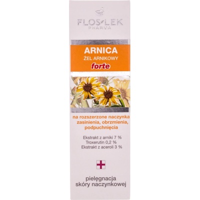 FlosLek Pharma Arnica Forte gél s intenzívnym hojivým účinkom Arnica Extract 7% Troxerutin 0,2% Acerola Extract 3% 50 ml