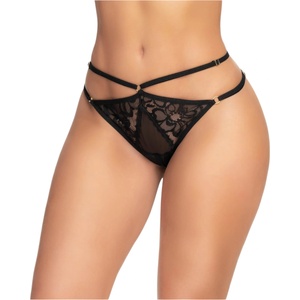 Mapalé - дамски прашки с презрамки и отворен дизайн - черен - M/L - lovesexshop