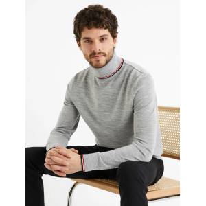 Celio Сив мъжки пуловер с ролетка от вълнена смес Celio Deblack Celio | Siv | МЪЖЕ | XXL