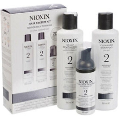 Nioxin System 2 Care ošetření pro výrazné řídnutí jemných přírodních vlasů šampon 150 ml + kondicioner 150 ml + bezoplachová péče 40 ml dárková sada