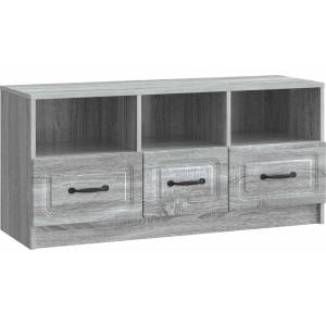 vidaXL ТВ шкаф Сива сонома 102 x 34, 5 x 47 см Инженерна дървесина (895831)