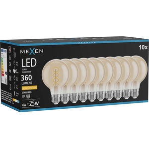 Mexen Vintis 10x крушка с нажежаема спирала LED E27, G80, 4W, Топла - 2200K, 360 lm, (L165-E27-0422-50x10)