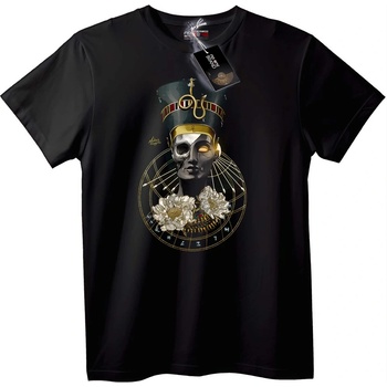 NOONEBRAND Тениска египетски череп и цветя - 2XL, Black