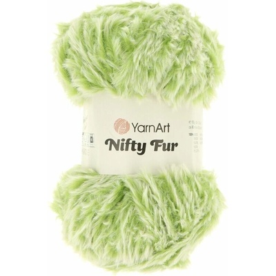 Yarnart Nifty Fur 8417 zelená s bielou