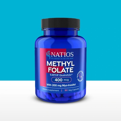 Natios Methyl Folate Aktivní kyselina listová 400 mcg 90 veganských kapslí