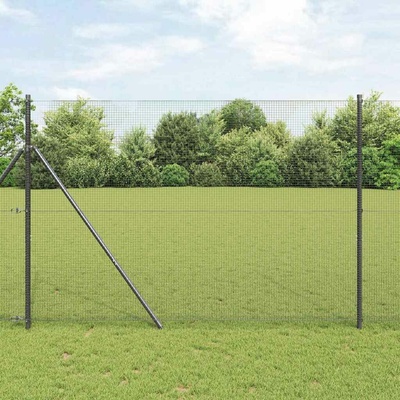 vidaXL Zemní upevnění svařované drátěné ploty 50 x 1,5 m Šedá Síťovina
