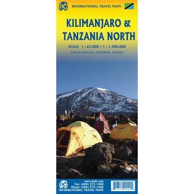 ITMB Publishing mapa Kilimanjaro 1:62,5 t.,Tanzania north 1:1,37 mil. ITM