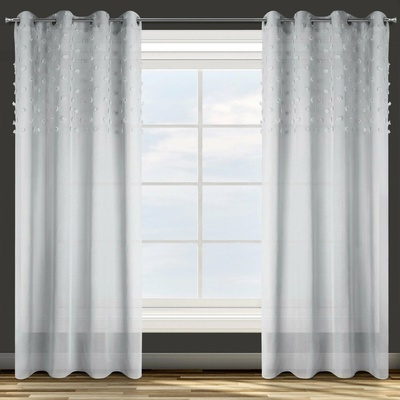 Design 91 ZÁVES NA KRÚŽKOCH STELLA 140X250 CM STRIEBORNÁ