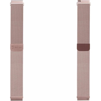 Tactical Стоманена, неръждаема каишка за Samsung Galaxy Watch, Huawei Watch, Xiaomi, Garmin и други часовници с 20мм захват - Tactical 634 Milanese Loop Magnetic Stainless Steel Band 20mm (розово злато) (2452349)